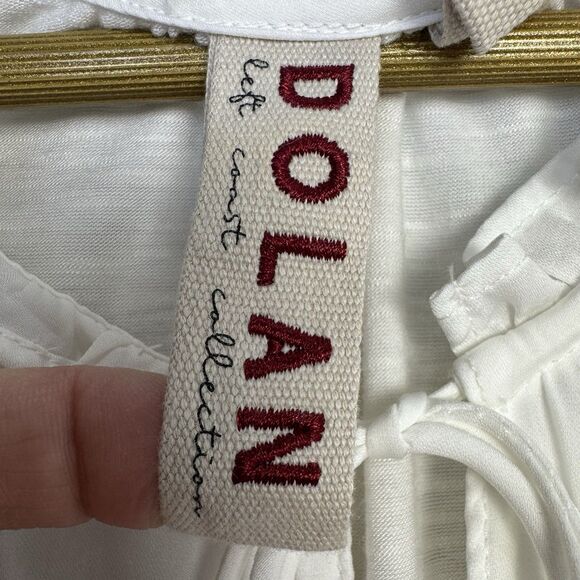 Anthropologie Tunic Womens Small Dolan Miramar Ruffle White Peasant Boho Cottage - Picture 4 of 7